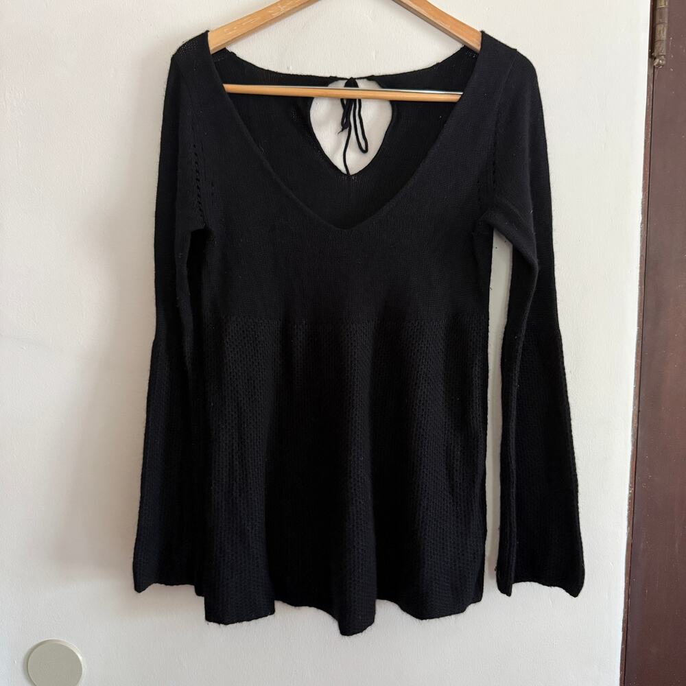 SPICK and SPAN Knit Y2K Babydoll Bell Sleeve Cashmere Wool Angora Sweater Small